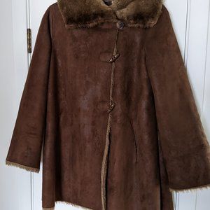 Ladies Dark Brown Shearling Coat
